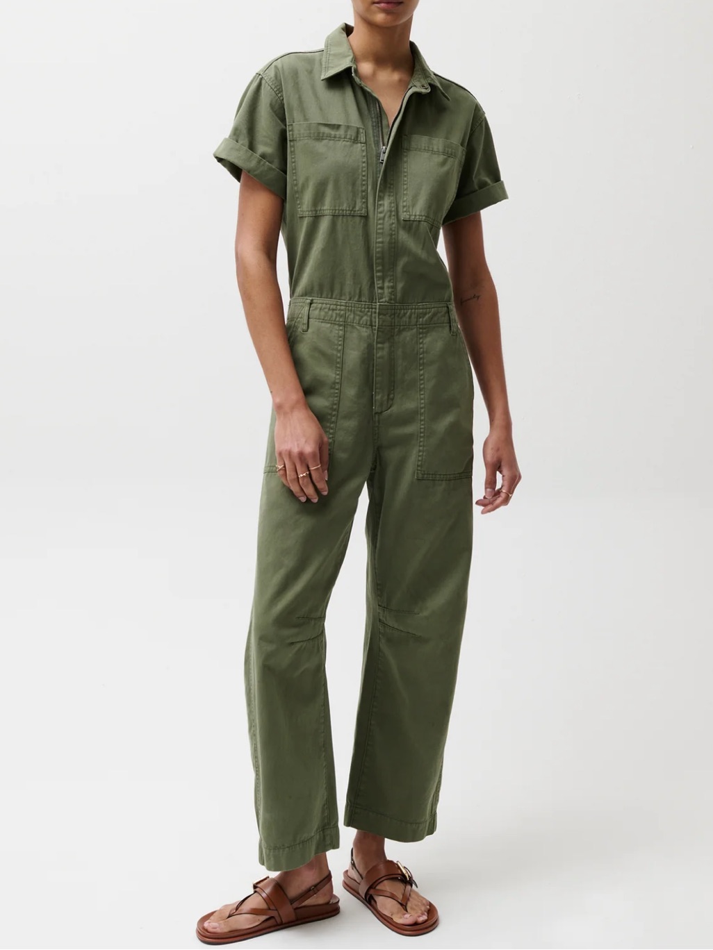 Pistola Olive Green Utility Jumpsuit - Women's